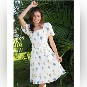 BTFL -Life MISHA EMBROIDERED PUFF SLEEVE DRESS‎ large